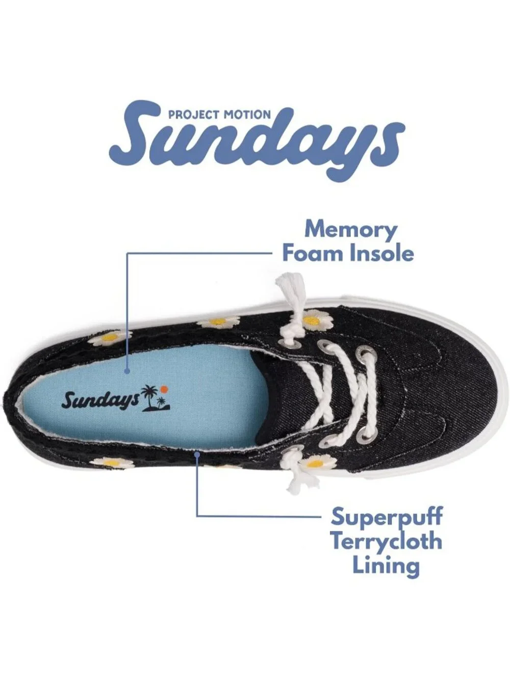 Women's Black Comfortable Memory Foam Insole Non Slip and Lightweight Sneakers